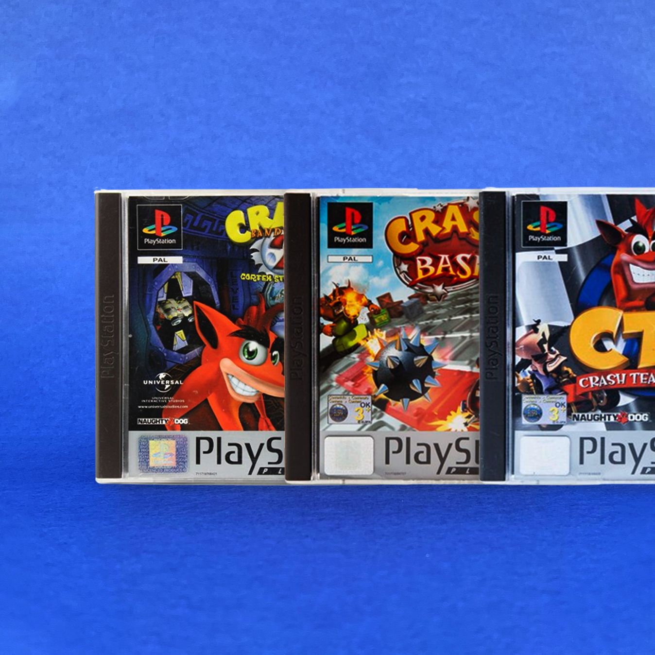 Crash Bandicoot PS1 bundle listing photo – a curated multi-game set for sale